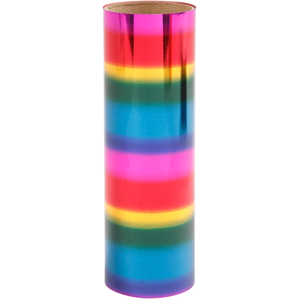 Deco Foil, W: 15,5 cm, thickness 0,02 mm, rainbow colours, 50 cm/ 1 roll