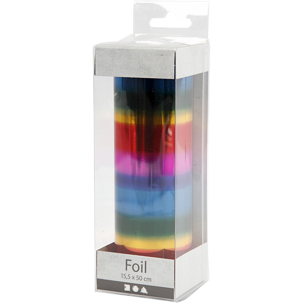 Dekofolie, B 15,5 cm, Dicke 0,02 mm, Regenbogenfarben, 50 cm/ 1 Rolle [HOB-283570]