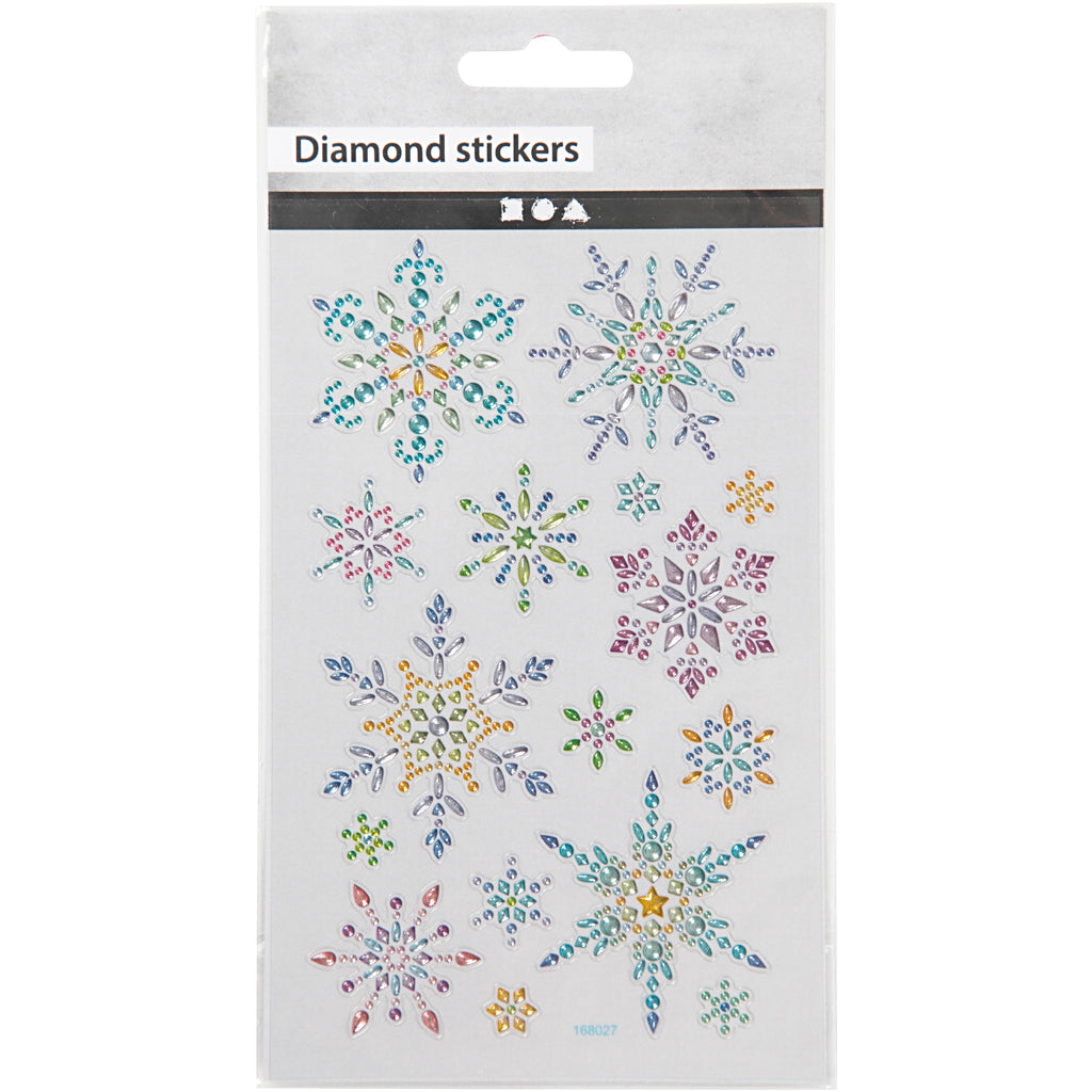 Diamant-Sticker, Schneeflocken, Blatt 10x16 cm, 1 Bl. [HOB-284033]