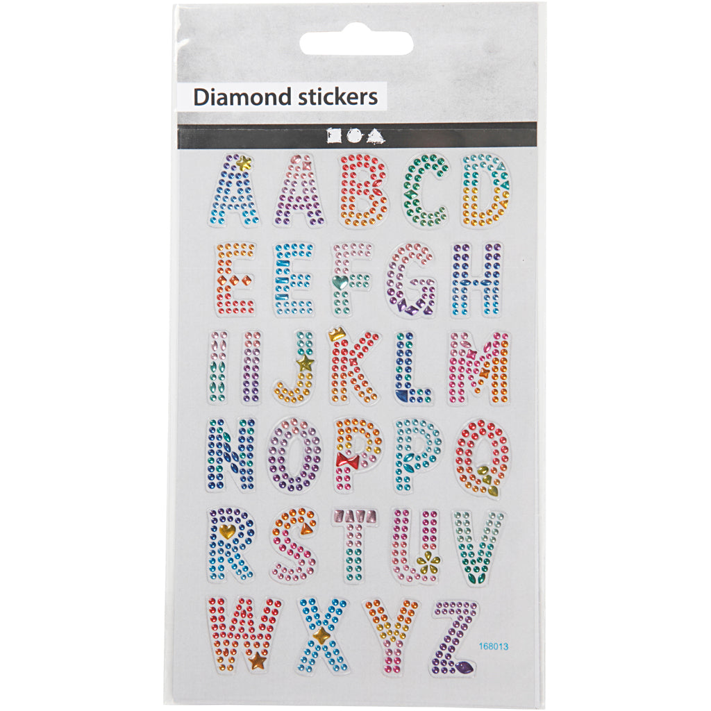 Diamant-Sticker, Alphabet, Blatt 10x16 cm, 1 Bl. [HOB-284035]