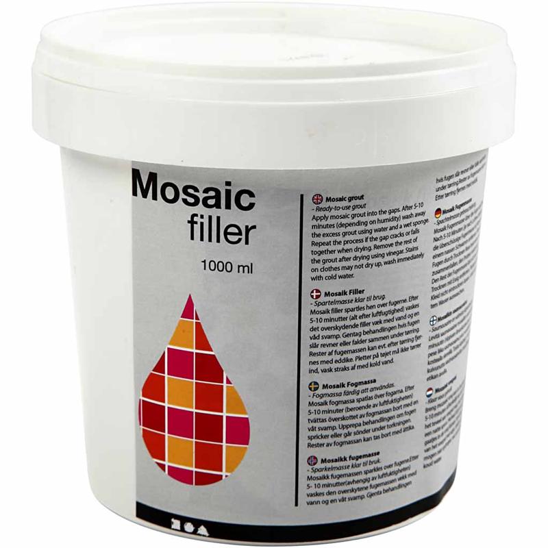 Mosaik-Fugenmasse, Weiß, 1000 ml/ 1 Eimer [HOB-28455]