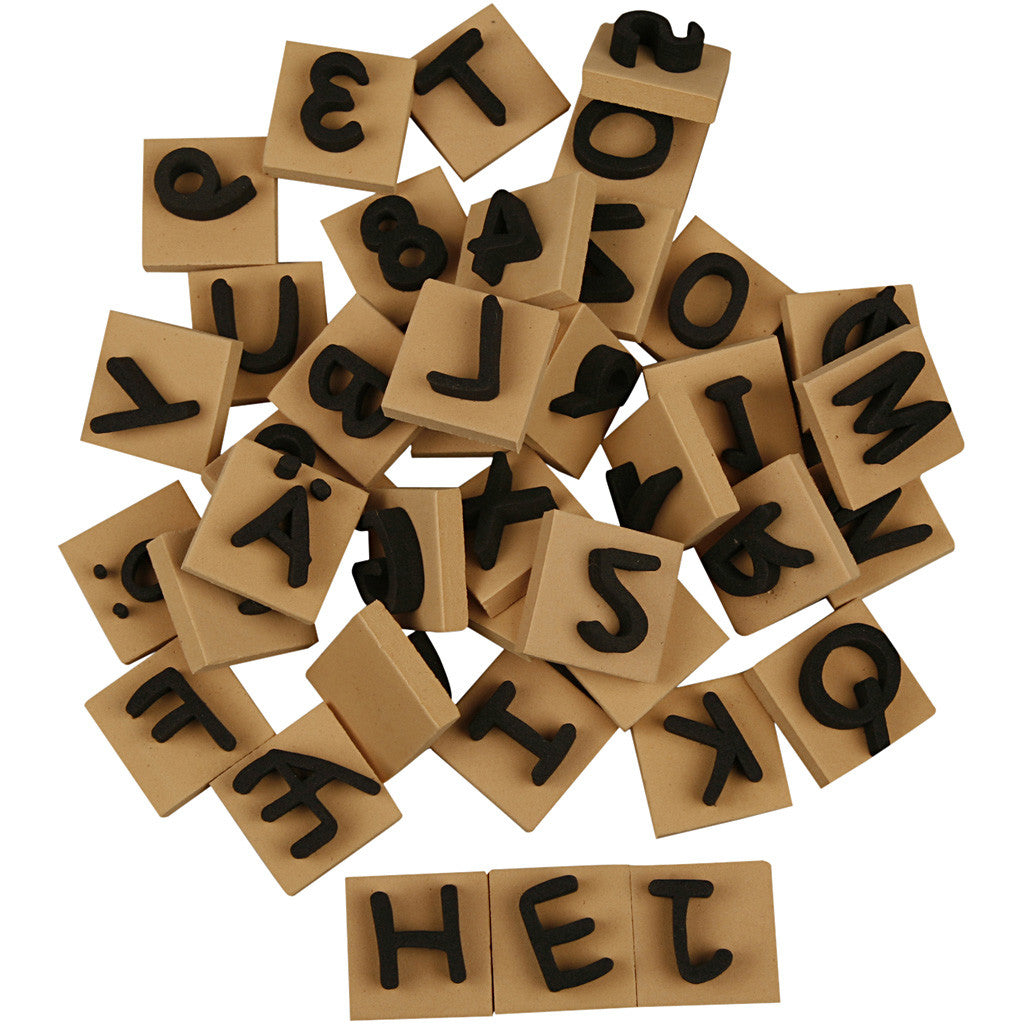 Schaumstoff-Stempel, Größe 3x3 cm, Dicke 13 mm, 42 Stk/ 1 Pck [HOB-28548]