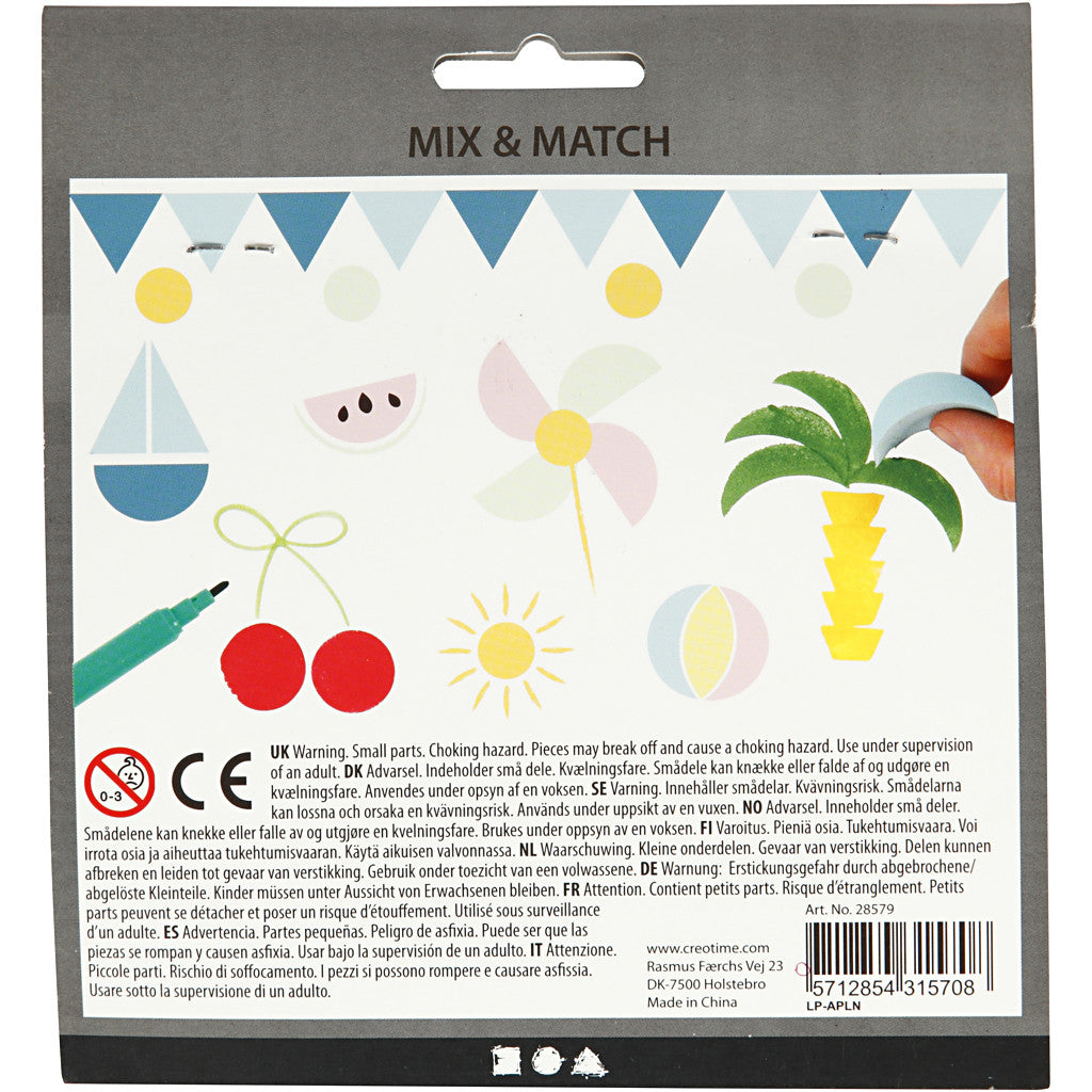 Moosgummi-Stempel, H 25 mm, Größe 15-30 mm, 12 Stk/ 1 Pck [HOB-28579]