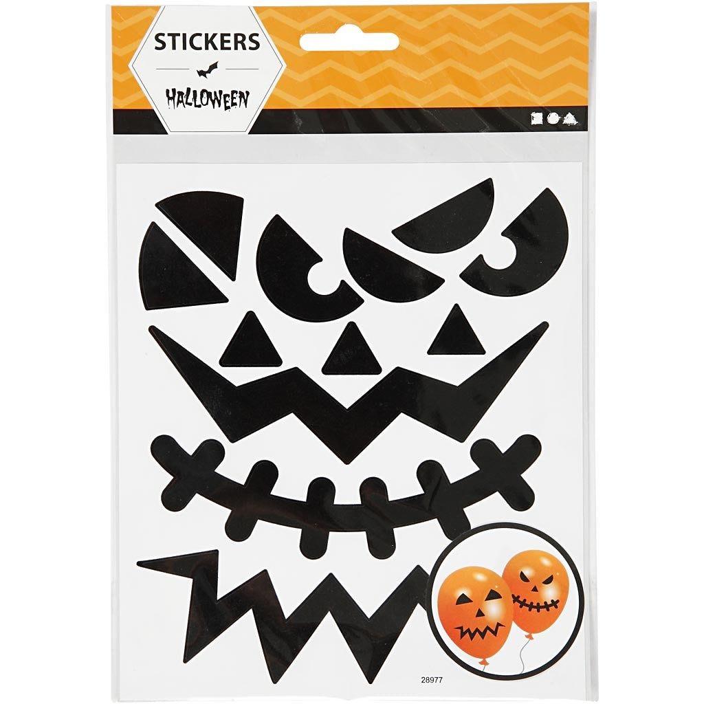 Sticker, Halloween - große Gesichter, Blatt 15x16,5 cm, 1 Bl. [HOB-28977]