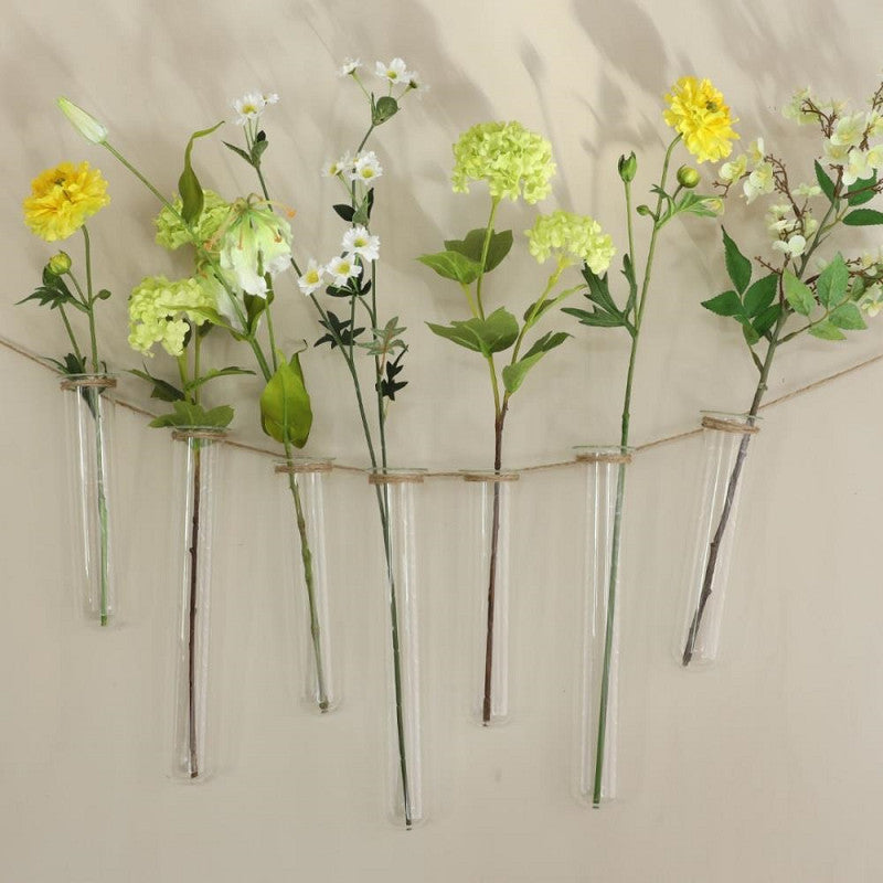 Glas-Reagenzgläser Ø 4 cm, H. 20 cm, mit Ring Ø 5 cm (6 Stück) [IFS-29207]