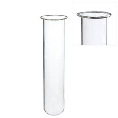 Glas-Reagenzgläser Ø 4 cm, H. 20 cm, mit Ring Ø 5 cm (6 Stück) [IFS-29207]