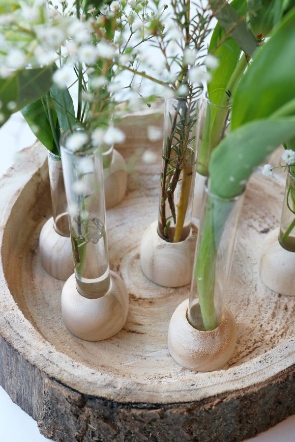 Hölzerne Basis Weißes Teströhrchen 2x10cm (1 Stück) [IFS-29216]