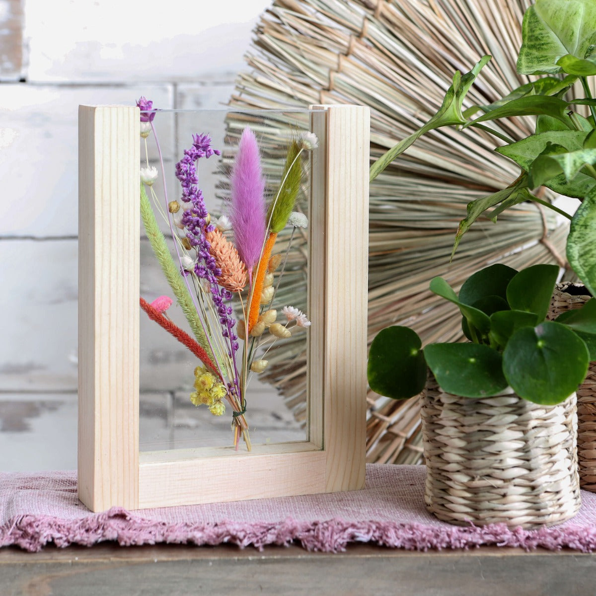 Holzständer für Trockenblumen 13.5x3x18cm (1 Stück) [IFS-29661]