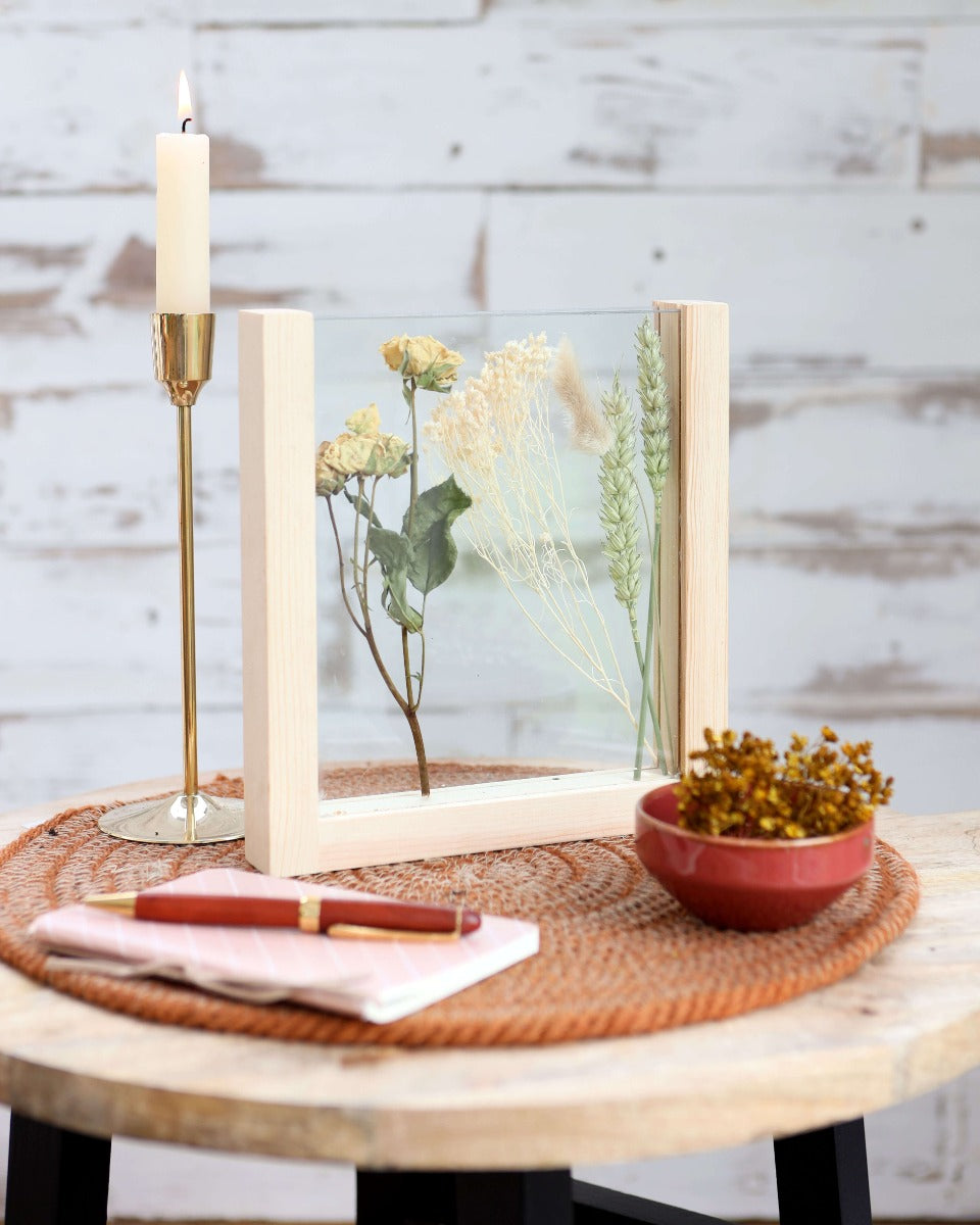 Holzständer für Trockenblumen 19.5x3x21cm (1 Stück) [IFS-29662]