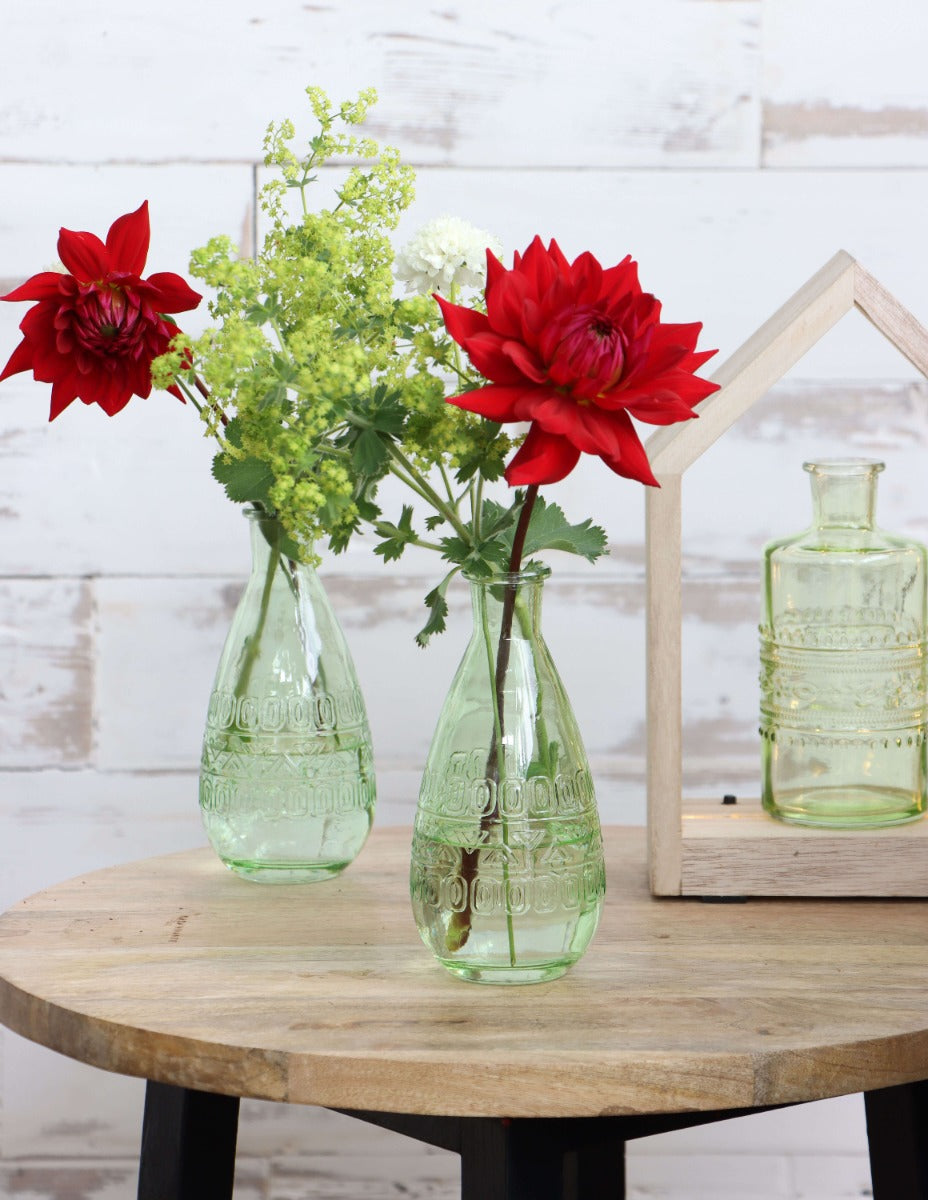 Blumenvasen Porto Ø7.5cm | H: 14.5cm Grün (12 Stück) [IFS-29745]