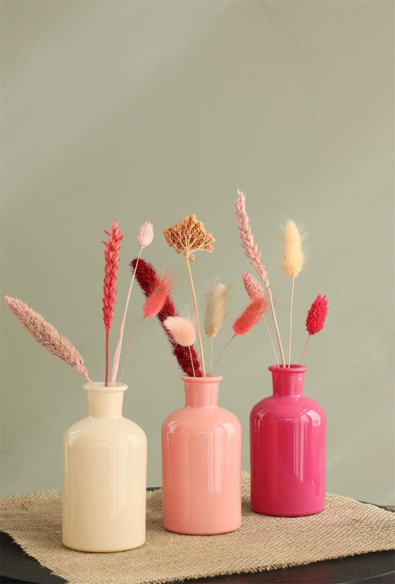 Glasflasche Ø7 h: 12 cm Assorti Rosa (12 Stück) [IFS-29806]