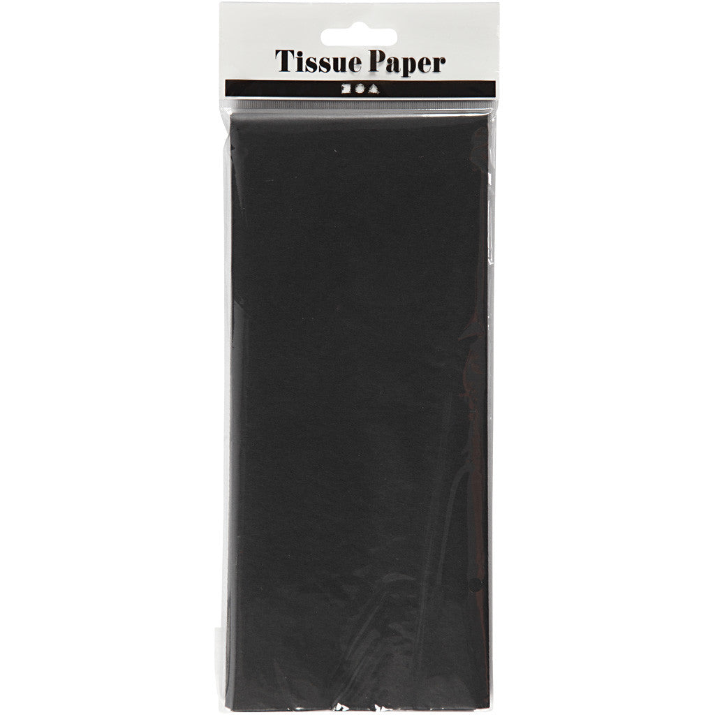 Seidenpapier, Blatt 50x70 cm, 17 g, Schwarz, 10 Bl./ 1 Pck [HOB-200889]