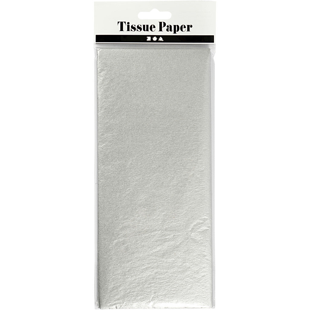 Seidenpapier, Blatt 50x70 cm, 17 g, Silber, 6 Bl./ 1 Pck [HOB-200892]