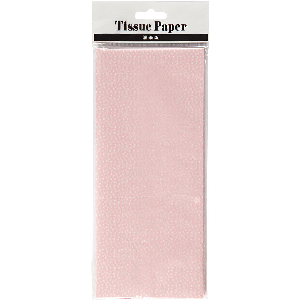 Seidenpapier, mit Punkten, 50x70 cm, 14 g, Rosa, 6Bl./ 1 Pck [HOB-200896]