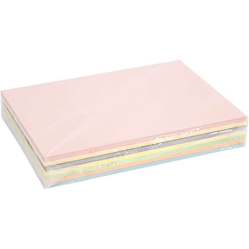 Pastellkarton, A4, Blatt 210x297 mm, 160 g, Pastellfarben, 210 Bl. sort./ 1 Pck [HOB-20550]