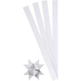 Papierstreifen für Sterne, L 45 cm, B 15 mm, D 6,5 cm, Weiß, 100 Streifen/ 1 Pck [HOB-209330]