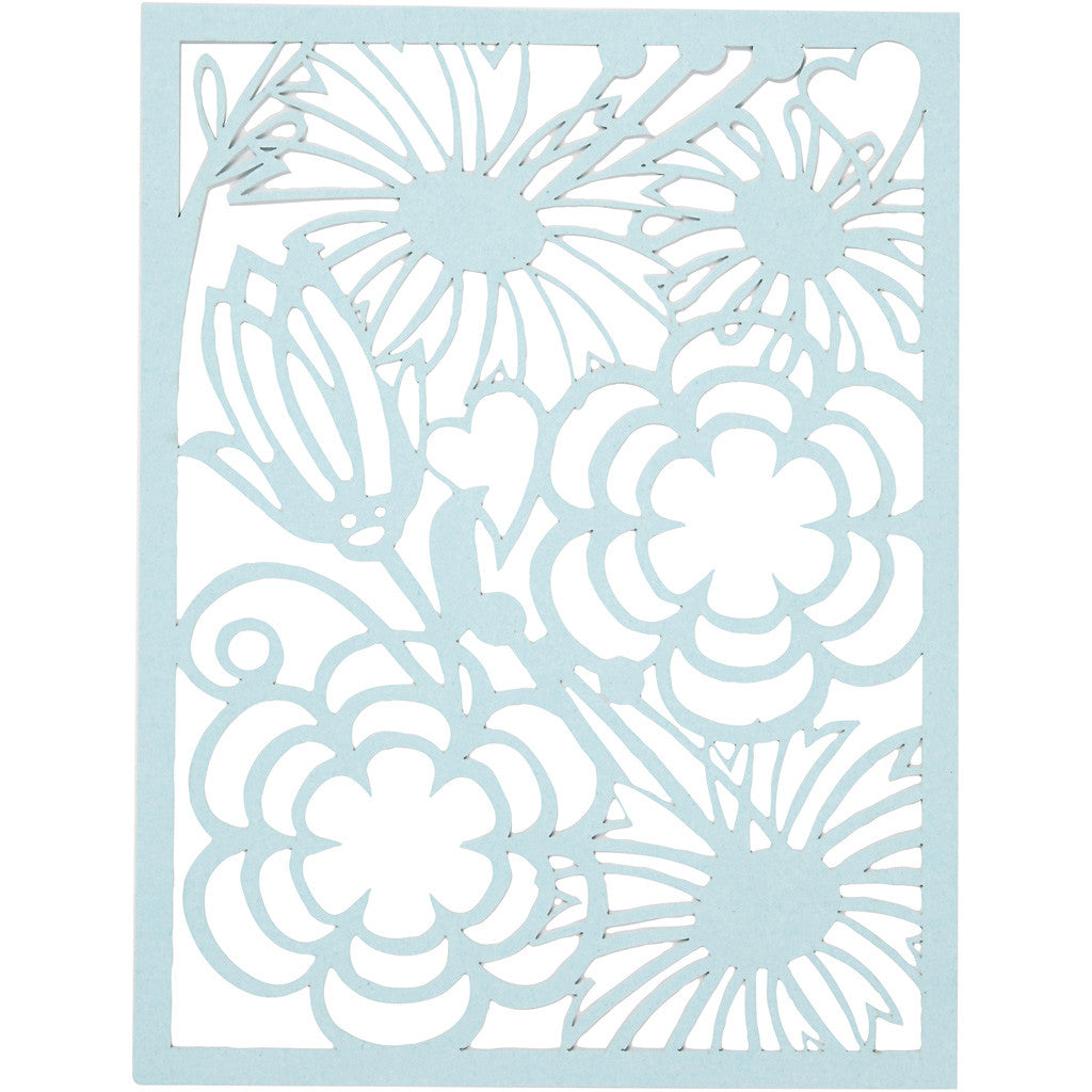 Block aus Karton mit Spitzen-Muster, A6, Blatt 104x146 mm, 200 g, Blau, Hellblau, Dunkelblau, Flieder, 24 Stk/ 1 Pck [HOB-21607]