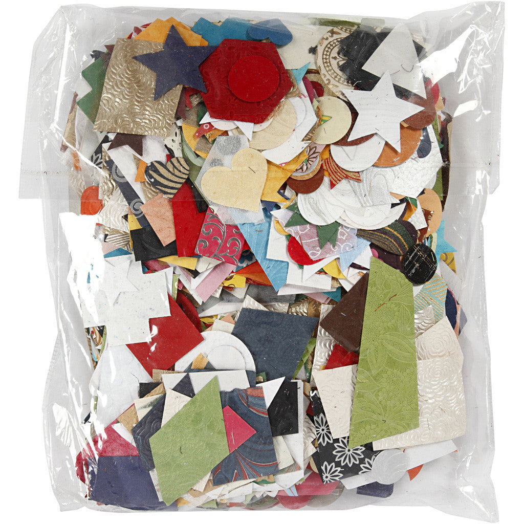 Stanzformen aus Handgeschöpftem Papier - Sortiment, Größe 25-130 mm, 110 g, 500 g/ 1 Pck [HOB-21638]