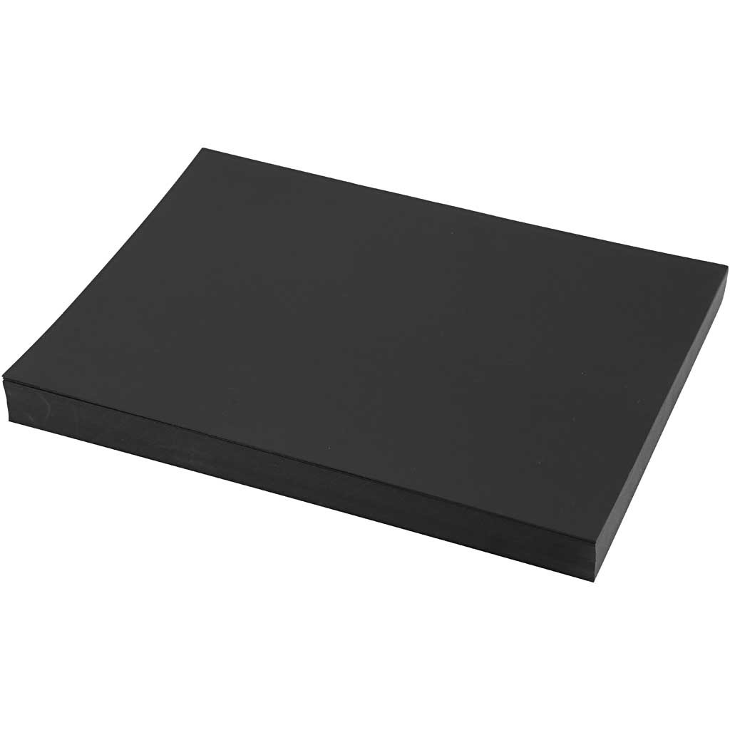 Karton, einfärbig, A4, Blatt 210x297 mm, 200 g, Schwarz, 100 Bl./ 1 Pck [HOB-21655]