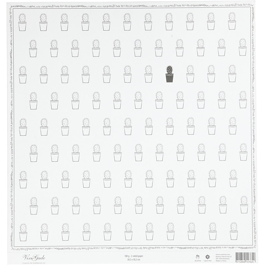 Design-Papier, Kaktus, 180 g, 5 Bl./ 1 Pck [HOB-22519]