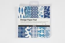 Design-Papier im Block, Blatt 15,2x15,2 cm, 120 g, Blau, 50 Bl./ 1 Pck [HOB-225915]