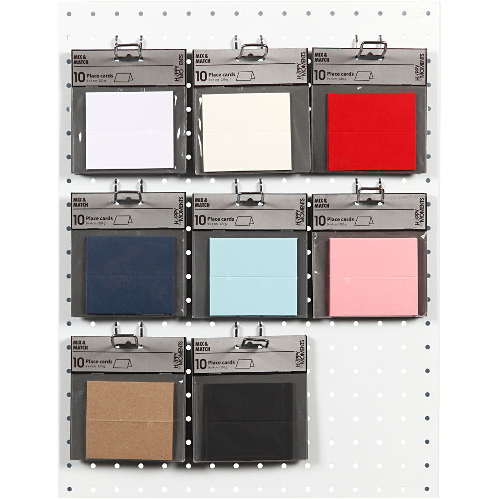 Tischkarten, Größe 9x4 cm, 220 g, Sortierte Farben, 8x10 Pck/ 1 Pck [HOB-228723]