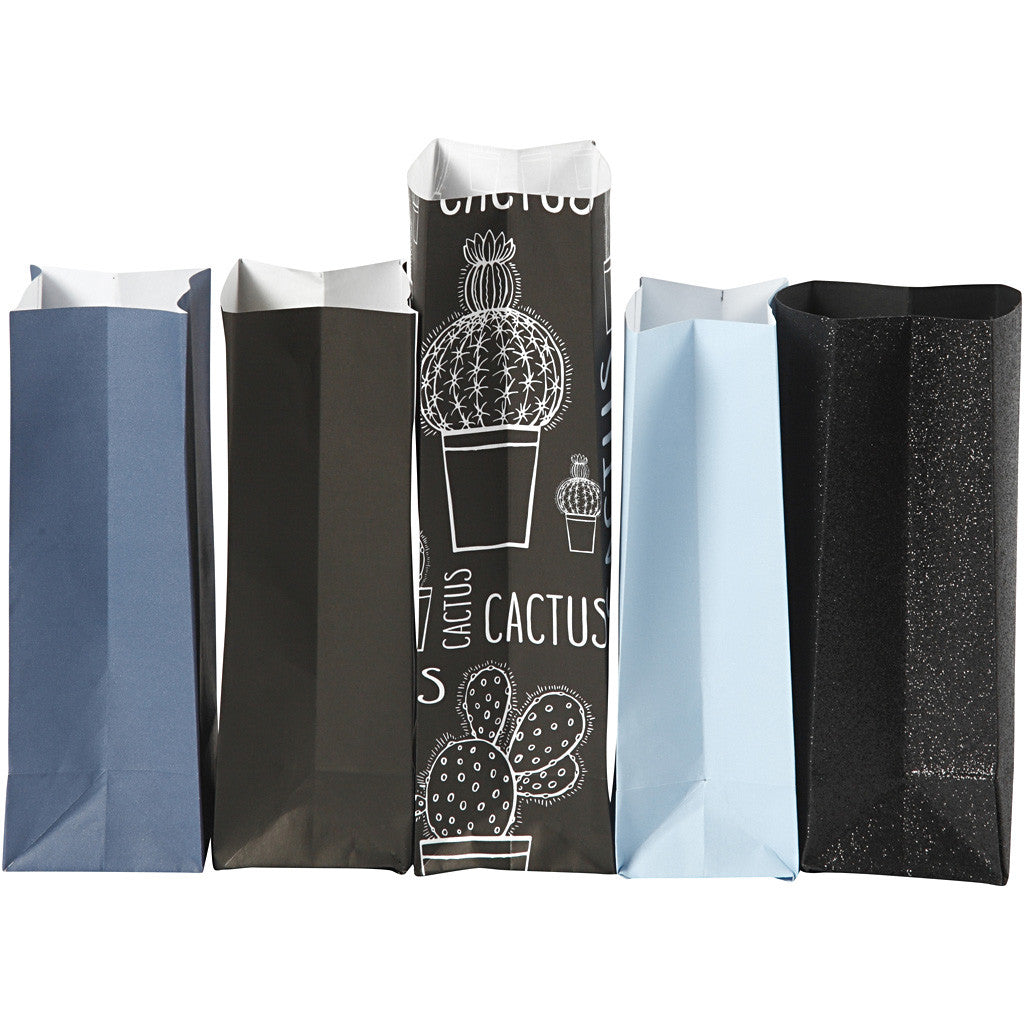 Papiertüten, H 21 cm, Größe 6x9 cm, 80 g, 5x10 Pck/ 1 Pck [HOB-23179]