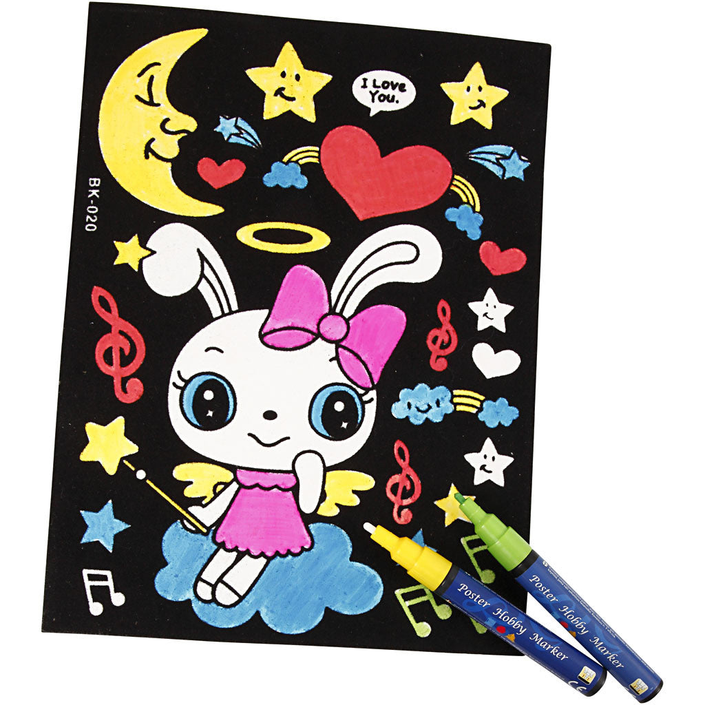 Veloursbilder, Größe 25x19 cm, 16 Stk/ 1 Pck [HOB-23351]