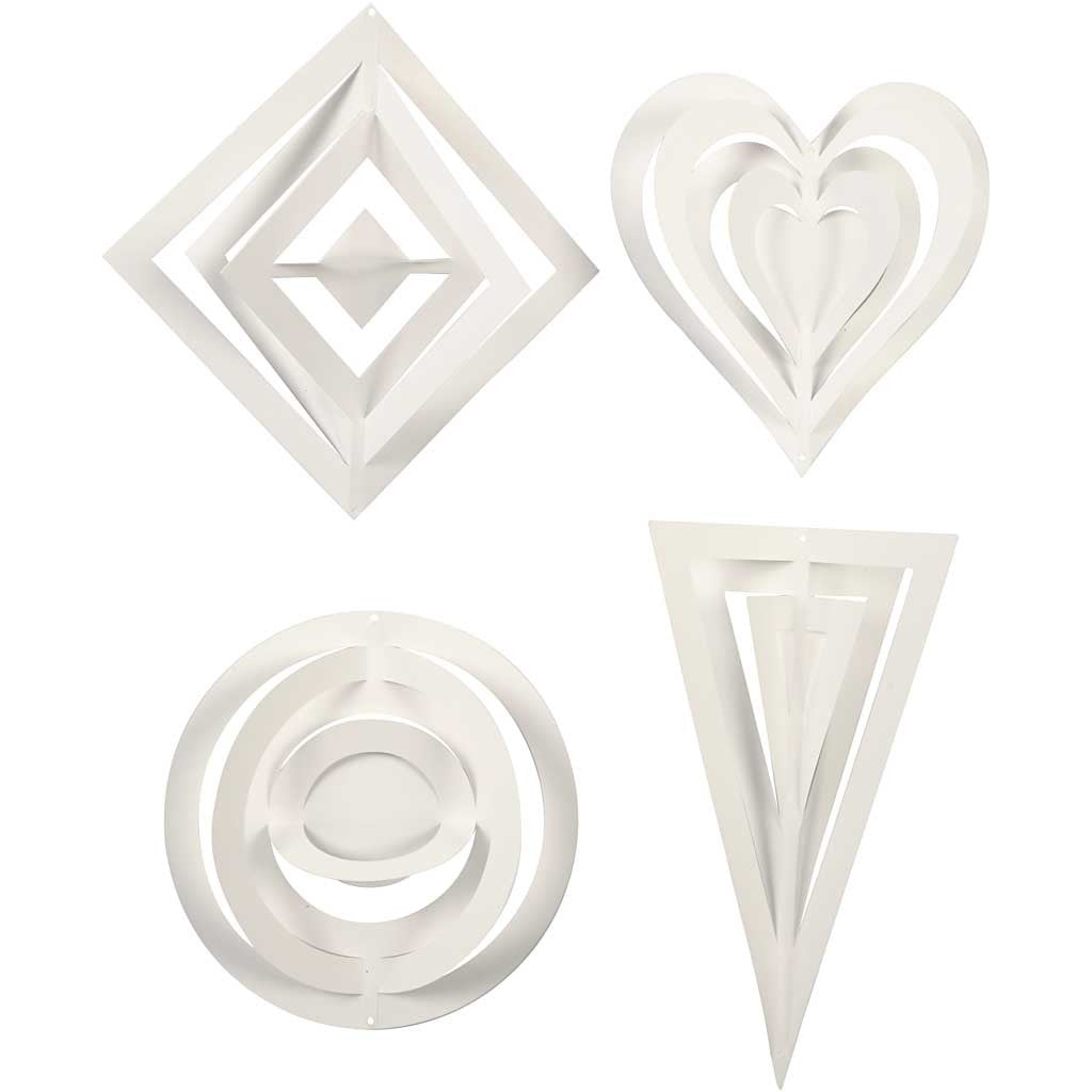 3D Aufhänger, H 18+22+24 cm, B 15+18+22 cm, 230 g, Weiß, 16 Stk/ 1 Pck [HOB-23467]