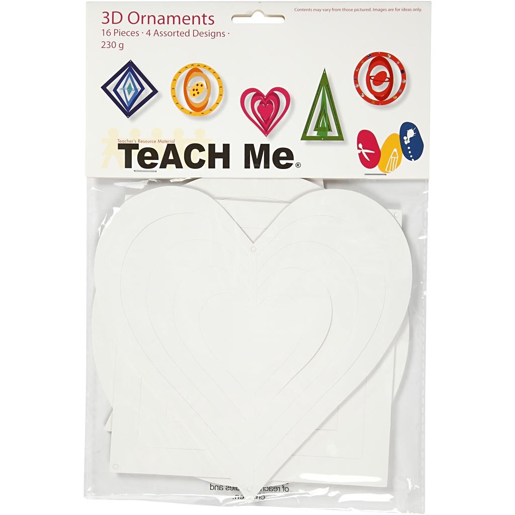 3D Aufhänger, H 18+22+24 cm, B 15+18+22 cm, 230 g, Weiß, 16 Stk/ 1 Pck [HOB-23467]