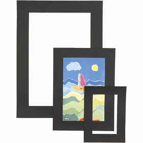 Passepartout-Rahmen, Dicke 0,4 mm, 270 g, Schwarz, 75 Stk/ 1 Pck [HOB-23602]