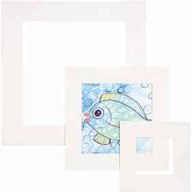 Passepartout Rahmen, Dicke 0,4 mm, 270 g, Weiß, 75 Stk/ 1 Pck [HOB-23611]