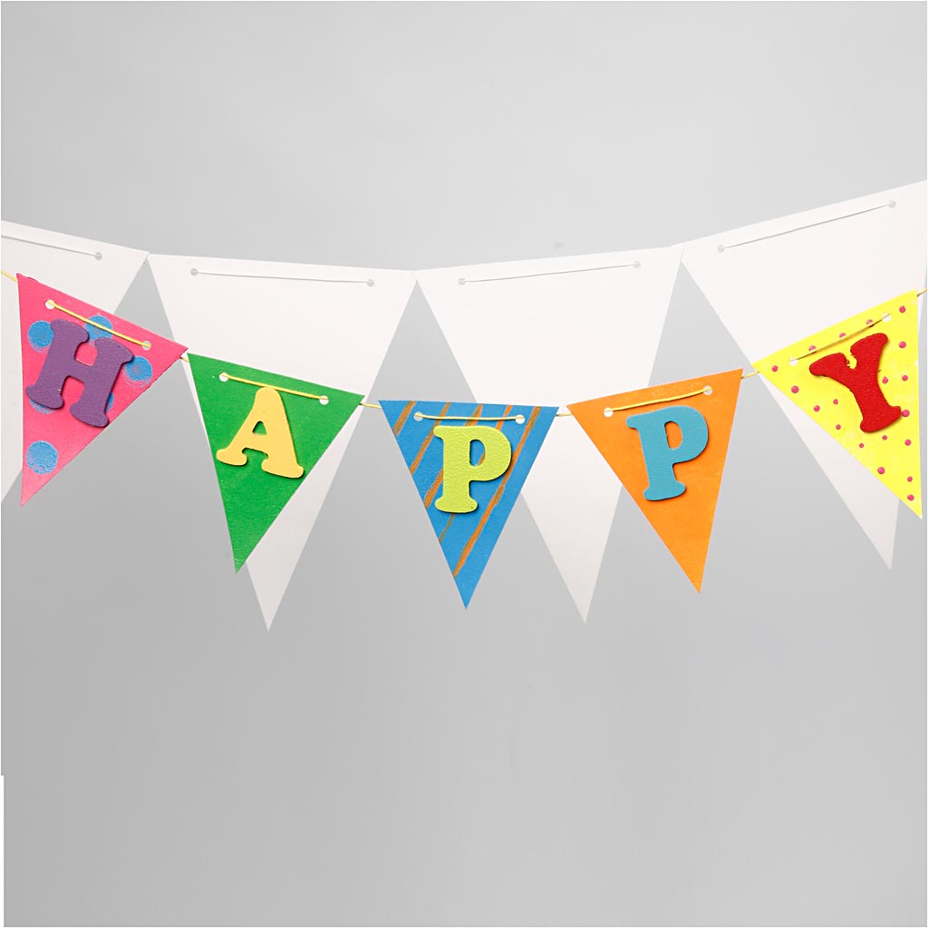 Flaggen/Wimpelkette, H 20 cm, B 14,5 cm, 300 g, Weiß, 10 Stk/ 1 Pck [HOB-23884]