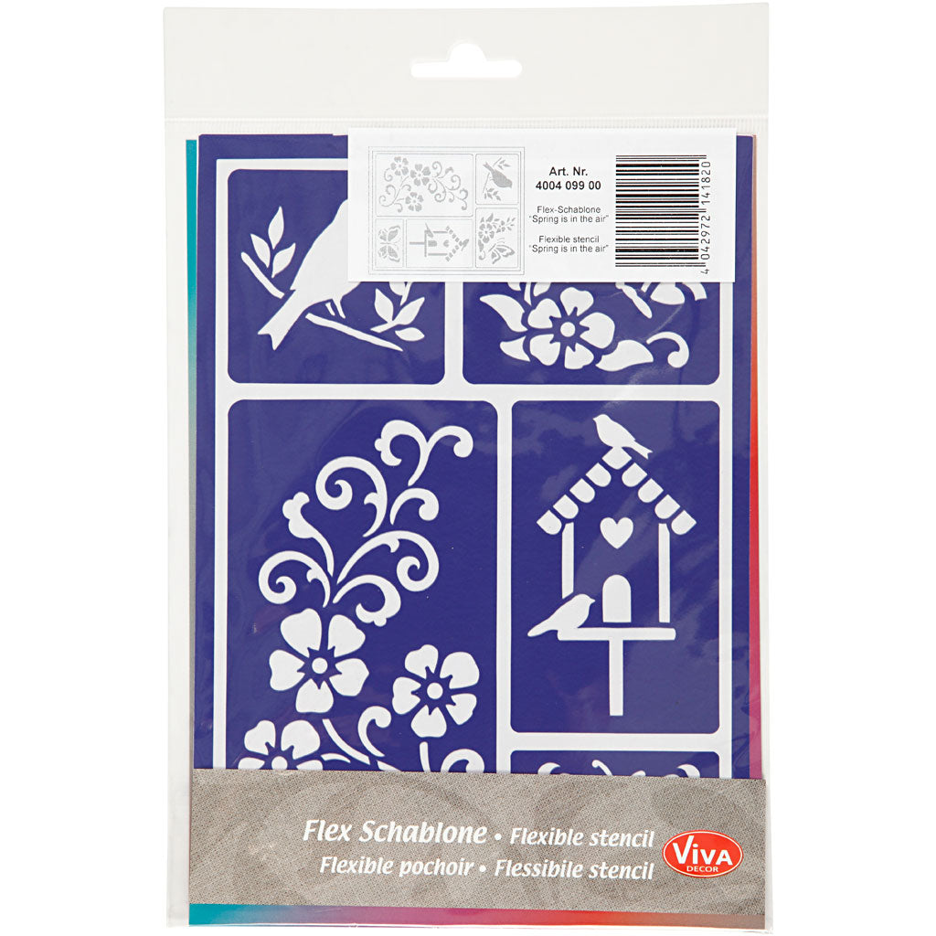 Flexible Schablone, Frühling liegt in der Luft, 21x14,8 cm, 1 Stk [HOB-24435]