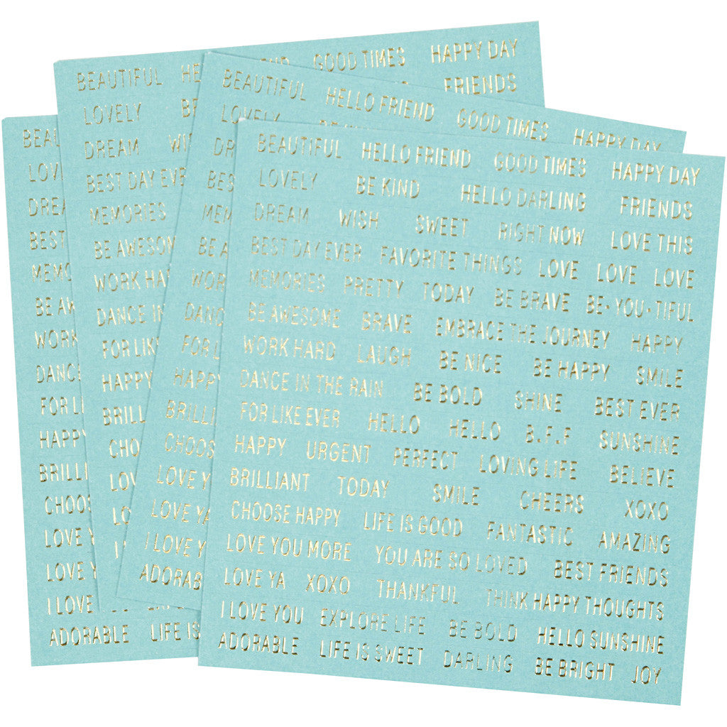 Sticker, Blatt 10x11,5 cm, Türkis, 4 Stk/ 1 Pck [HOB-24792]