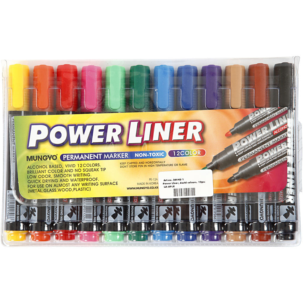Power Liner, Strichstärke 1,5-3 mm, Sortierte Farben, 12 Stk/ 1 Pck [HOB-25042]