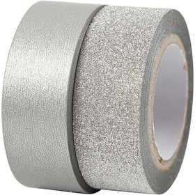 Design-Klebeband, B 15 mm, Silber, 2 Rolle/ 1 Pck [HOB-25221]