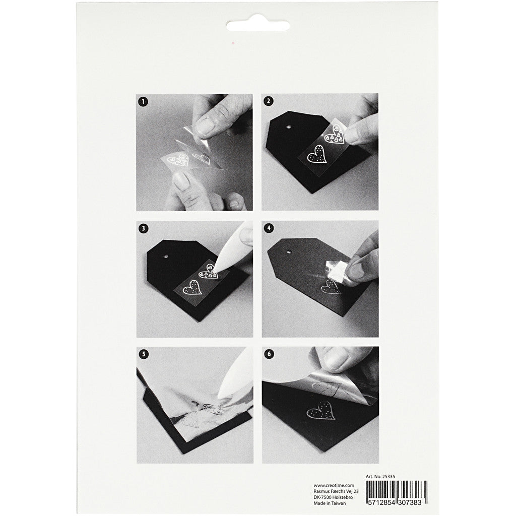 Deko- und Transferfolie, Blumen, Blatt 15x15 cm, Rosa, Silber, 4 Bl./ 1 Pck [HOB-25335]