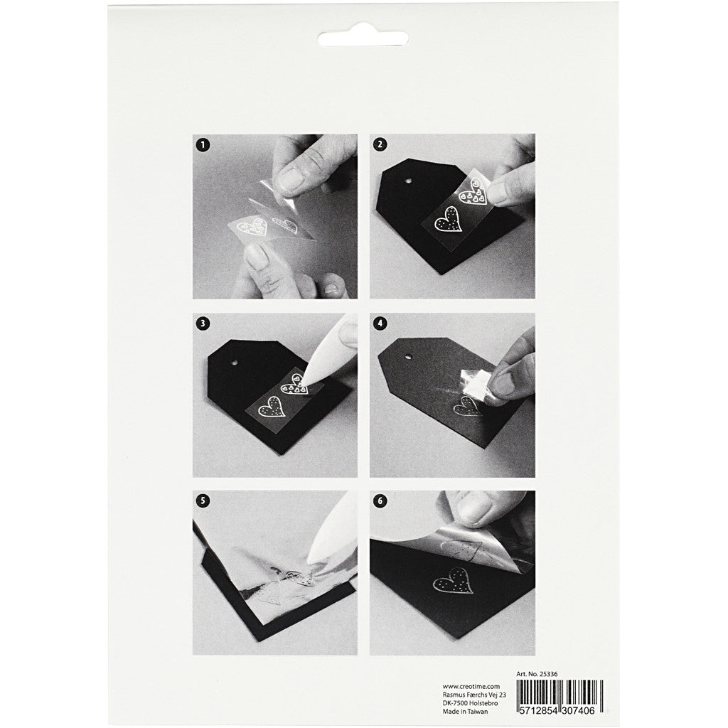 Dekofolie mit Transferblatt, Leuchttürme, Blatt 15x15 cm, Blau, Silber, 2x2 Bl./ 1 Pck [HOB-25336]