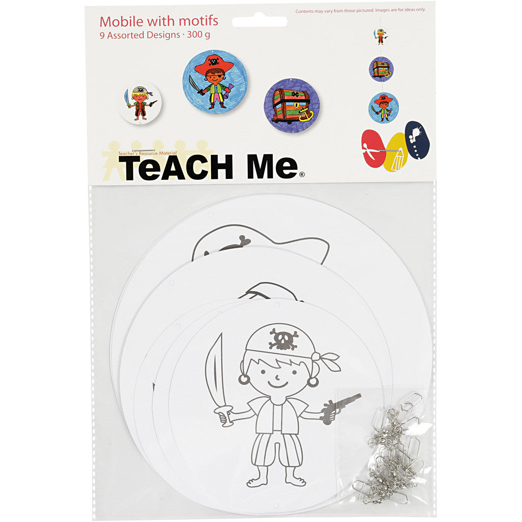 Mobile mit Motivdruck, D 12+15+18 cm, 300 g, Weiß, 3 Set/ 1 Pck [HOB-25458]