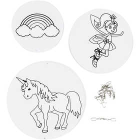 Mobile mit Motivdruck, D 12+15+18 cm, 300 g, Weiß, 3 Set/ 1 Pck [HOB-25459]