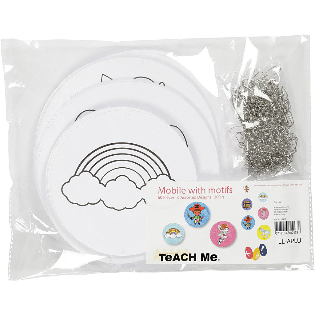 Mobile mit Motivdruck, D 12+15+18 cm, 300 g, Weiß, 20 Set/ 1 Pck [HOB-25460]