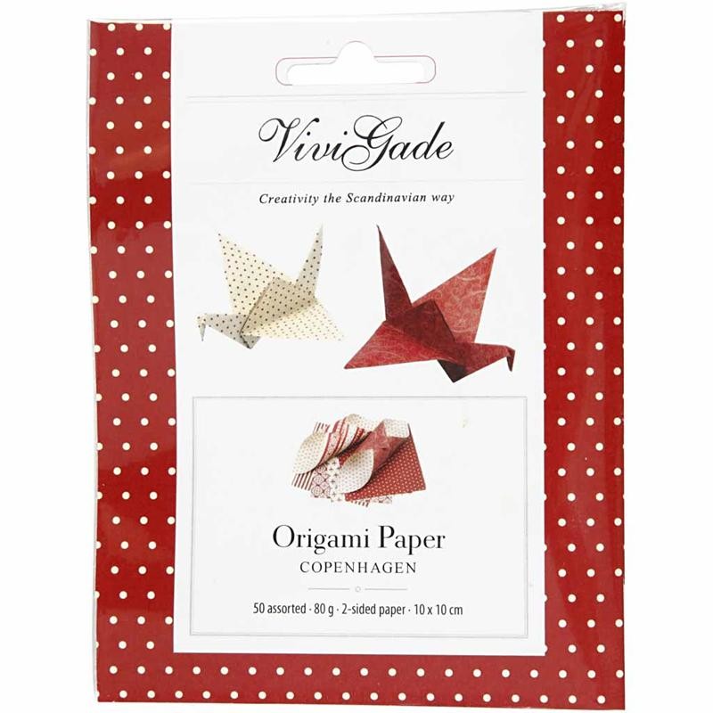 Origami-Papier, Größe 10x10 cm, 80 g, 50 Bl. sort./ 1 Pck [HOB-25520]
