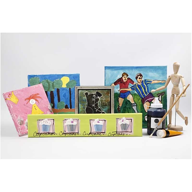 Leinwand, T 1,6 cm, Größe 15x15 cm, 280 g, Weiß, 80 Stk/ 1 Pck [HOB-25744]