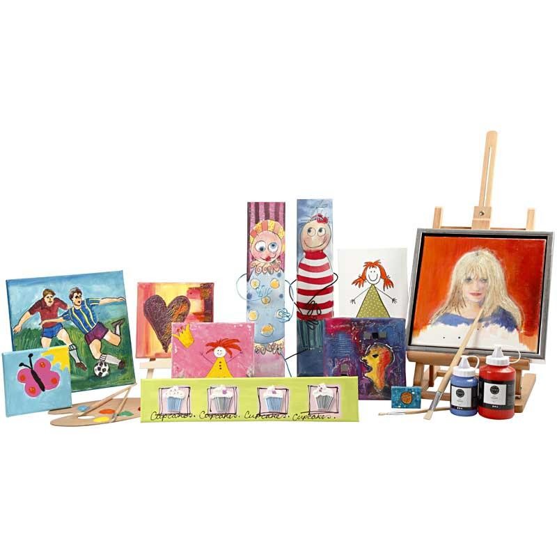 Leinwand, T 1,6 cm, Größe 15x15 cm, 280 g, Weiß, 80 Stk/ 1 Pck [HOB-25744]