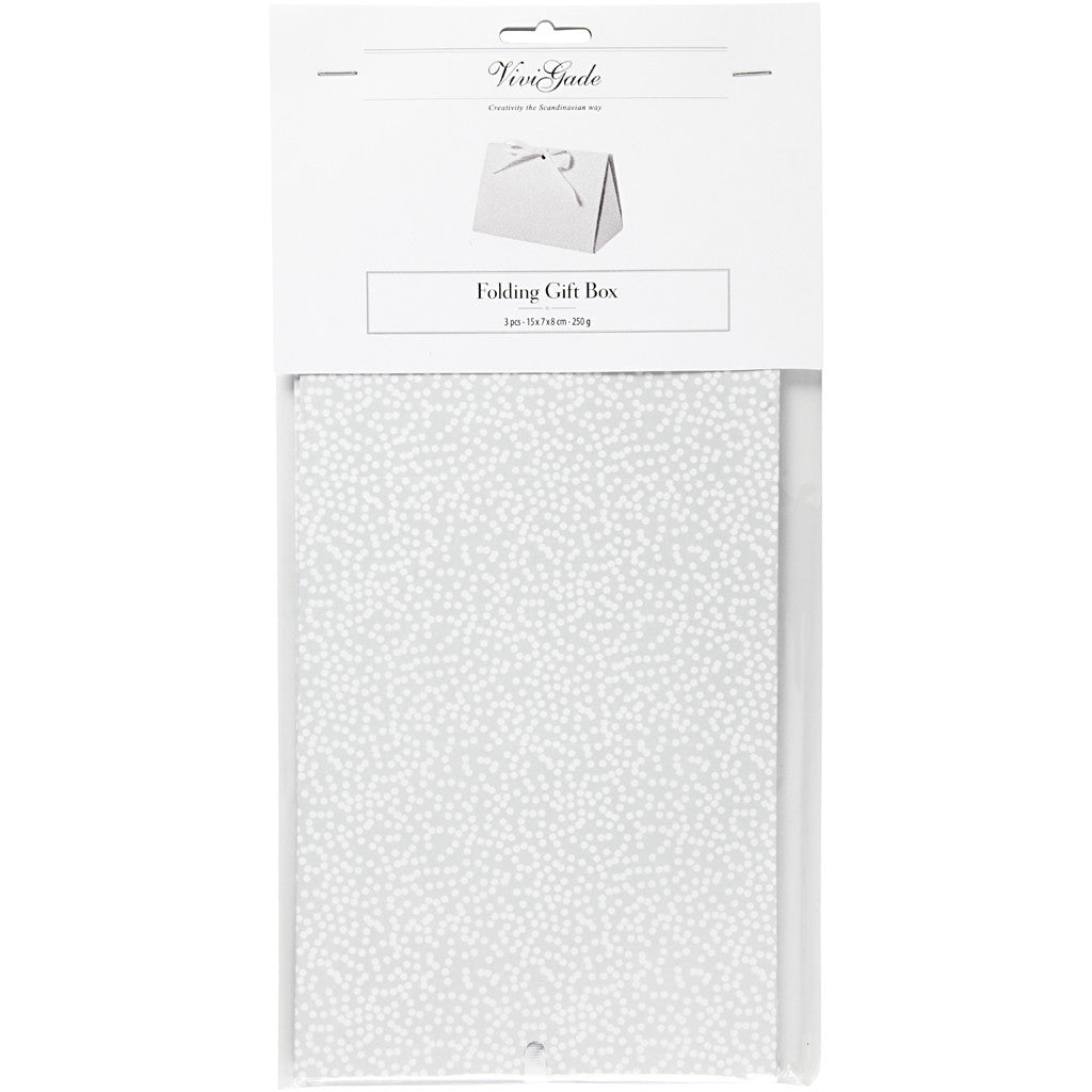 Geschenkverpackung, Punkte, Größe 15x7x8 cm, 250 g, Grau, 3 Stk/ 1 Pck [HOB-26296]