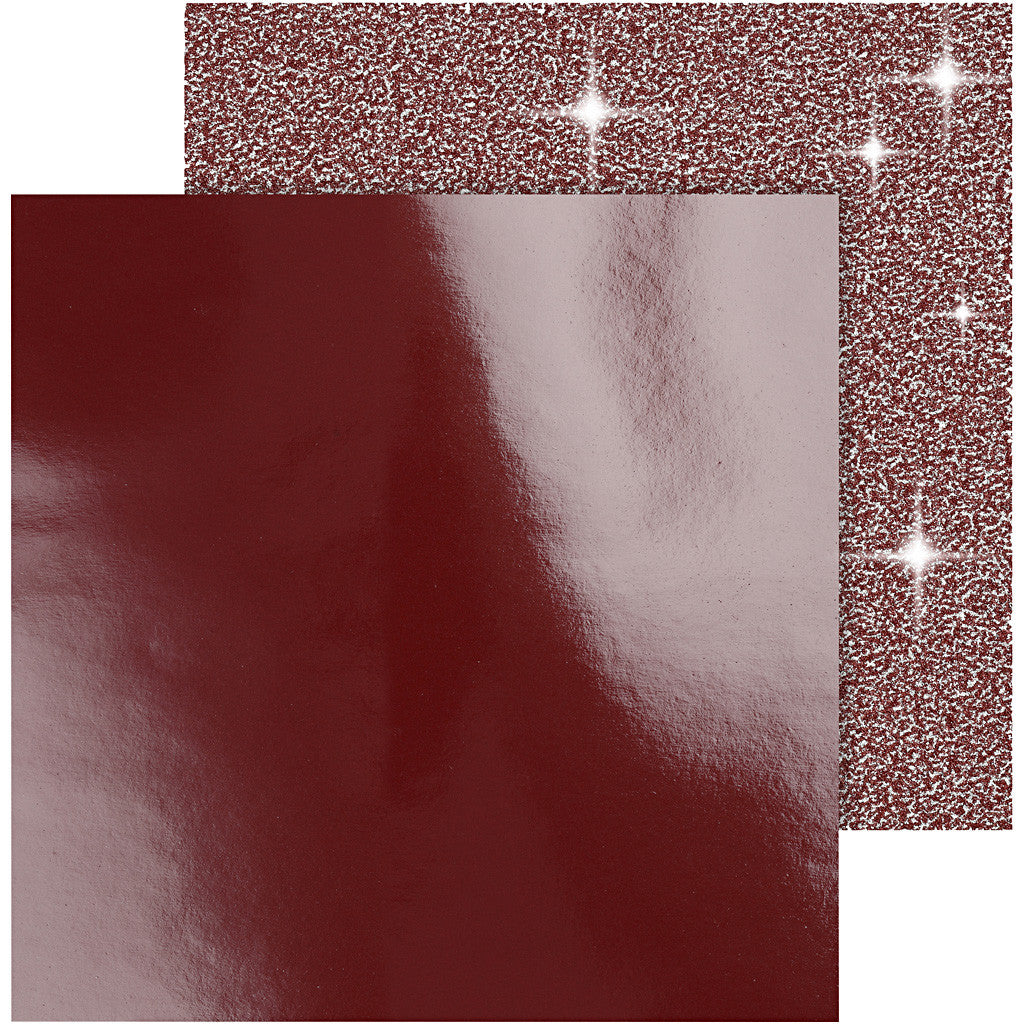 Design-Papier, Blatt 30,5x30,5 cm, 120+128 g, Rot, 2 Bl./ 1 Pck [HOB-26332]