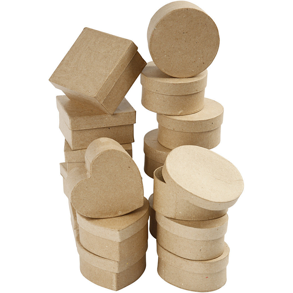 Mittelgroße Schachteln, H 5 cm, D 10-12 cm, 28 Stk/ 1 Pck [HOB-264801]