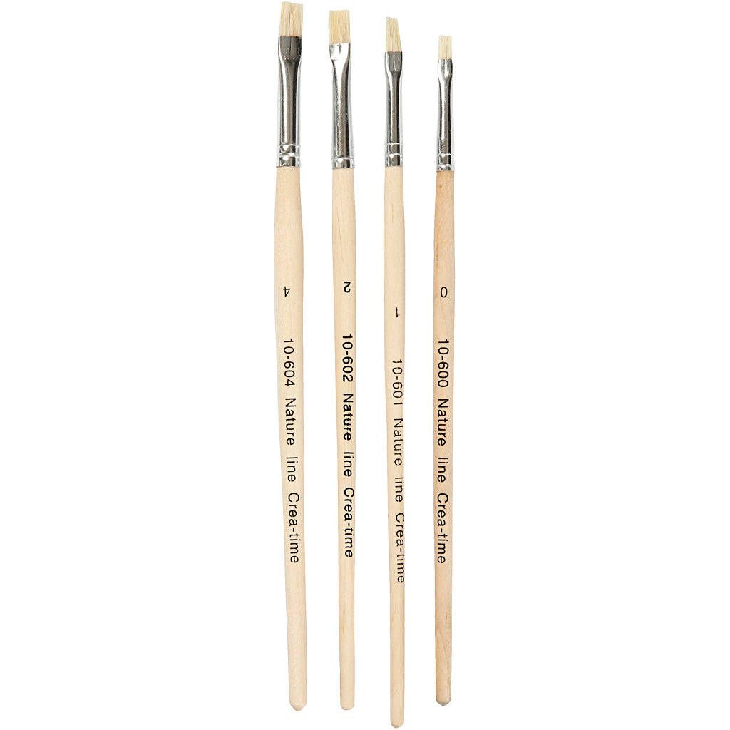 Nature Line Brushes, no. 00-1-2-4, short handles, 4 pc
