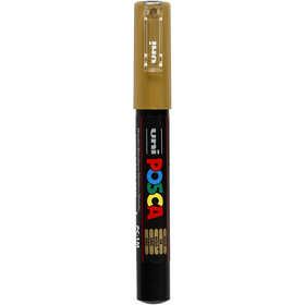 Posca Marker , Nr. PC-1M, Strichstärke 0,7 mm, extrafein, Gold, 1 Stk [HOB-273810]